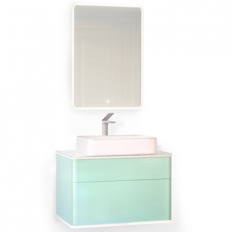 Тумба Pastel 80 подвесная, бирюзовый бриз