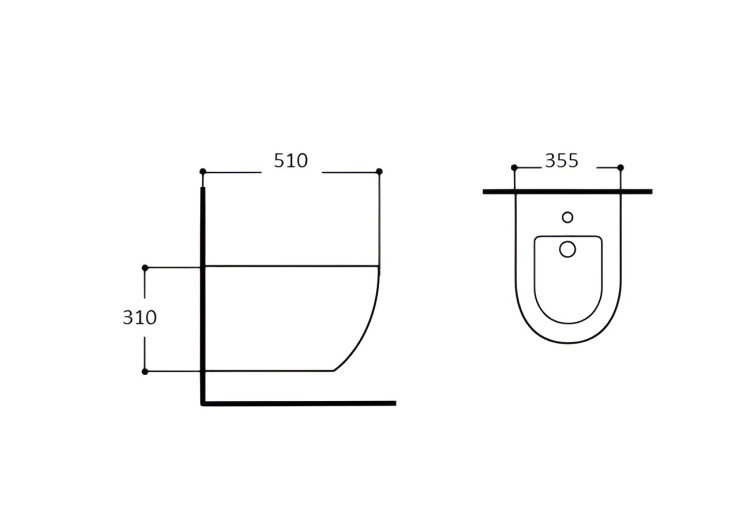 Биде подвесное Aquatek ЕВРОПА AQ1016-MG 510*355*310, цвет серый матовый