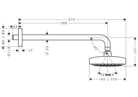 Верхний душ Hansgrohe Raindance Select Е 30 27385400