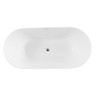 Отдельностоящая, овальная акриловая ванна в комплекте со сливом-переливом цвета хром Cezares BB413-1500-800