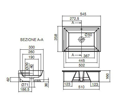 Раковина Scarabeo Tech 8037