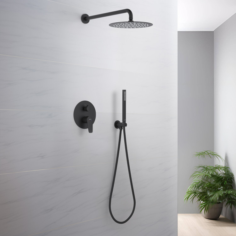 Set 3 в 1 душевой комплект Aquatek, матовый черный AQ1172MB БЕТТА