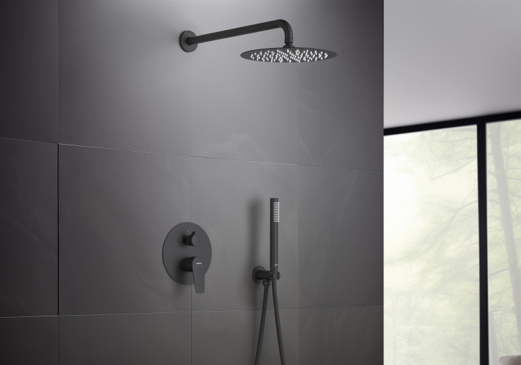 Set 3 в 1 душевой комплект Aquatek, матовый черный AQ1172MB БЕТТА