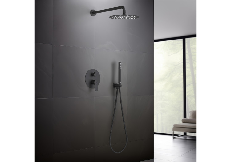 Set 3 в 1 душевой комплект Aquatek, матовый черный AQ1172MB БЕТТА