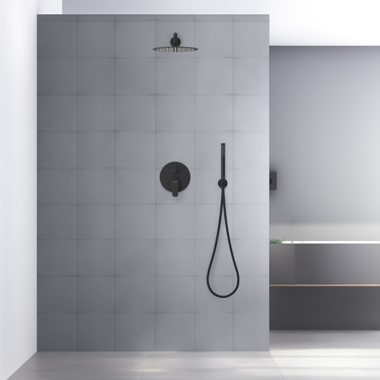 Set 3 в 1 душевой комплект Aquatek, матовый черный AQ1172MB БЕТТА