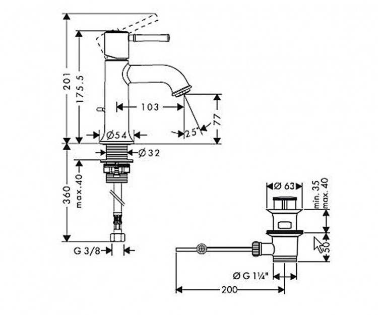 Смеситель для раковины Hansgrohe Talis Classic 14111000