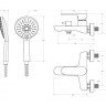Смеситель для ванны и душа в комплекте с ручным душем, шлангом и держателем Cezares STYLUS-VD-NOP