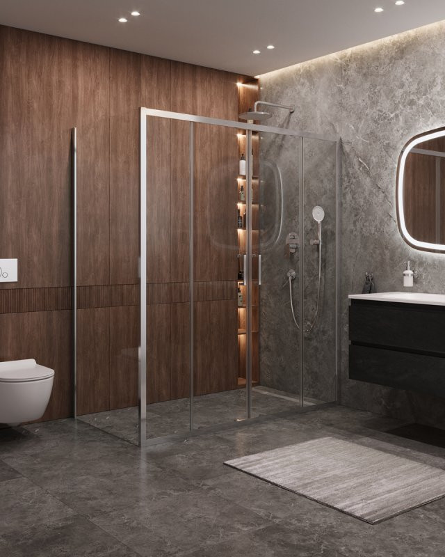 Душевой уголок MOLVENO-AH-2/1 Cezares MOLVENO-AH-2/1-170/90-C-GM-IV