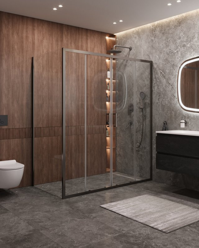 Душевой уголок MOLVENO-AH-2/1 Cezares MOLVENO-AH-2/1-170/90-C-GM-IV