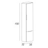 Колонна подвесная с одной распашной дверцей и выдвижным ящиком, 35x32x150 Cezares 55184