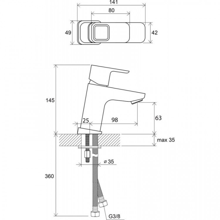 Смеситель Ravak 10° TD 012.00