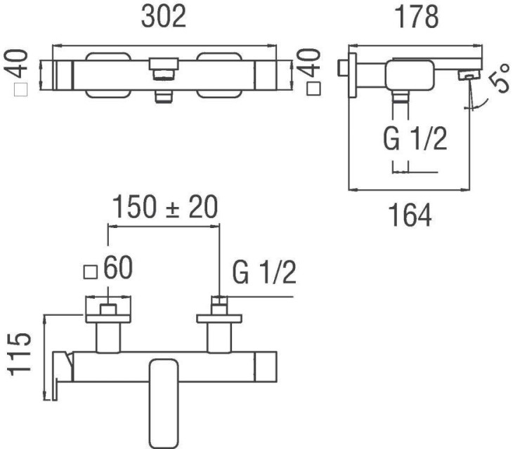 Смеситель для ванны Nobili Loop LP90110/1CR