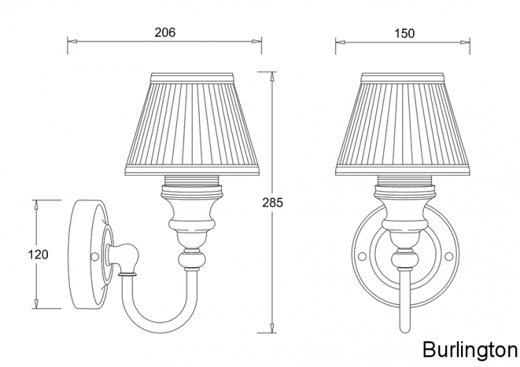 Декоративное бра с плиссированным абажуром белого цвета