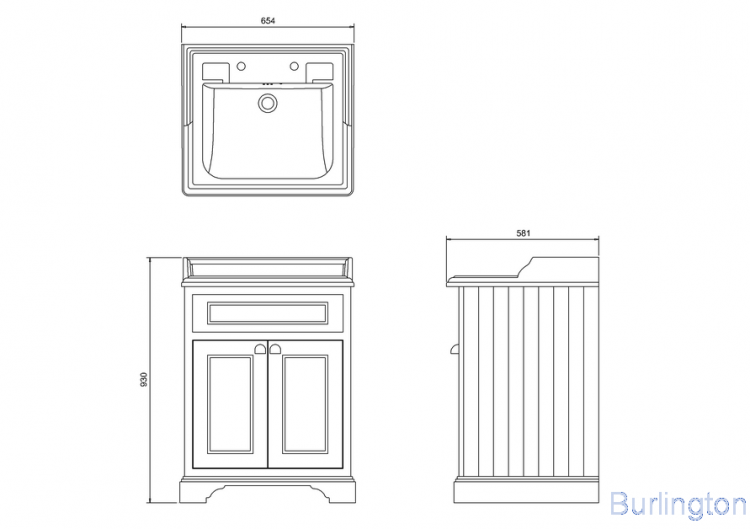 Тумба с раковиной на 2 отверстия, с двумя дверцами, цвет тёмно - оливковый [FF8O + B15 2TH]