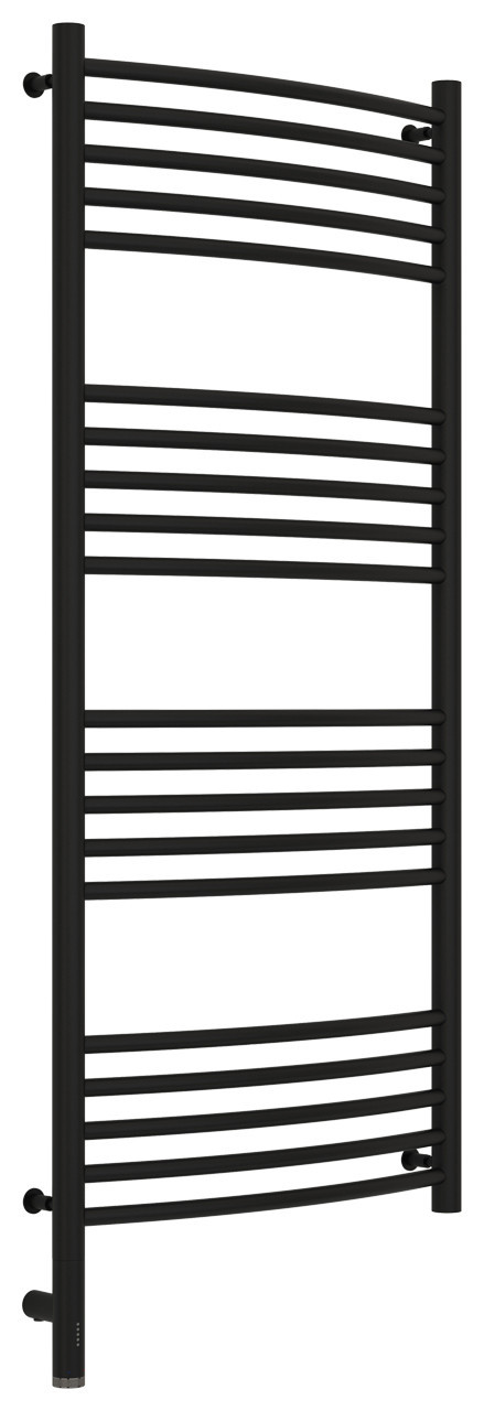 Полотенцесушитель электрический Сунержа Богема 3.0 выгнутая 1200х500 МЭМ левый Матовый чёрный