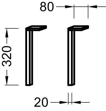 Пара ножек 32 см Jacob Delafon STILLNESS EB918-NF