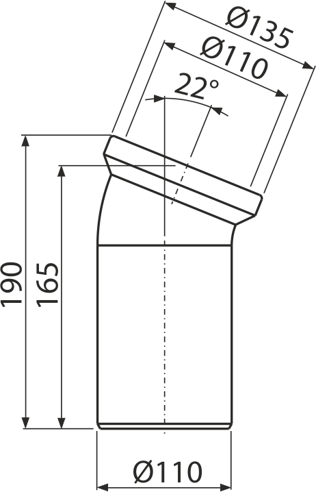 Колено для унитаза 22° Alcadrain A90-22