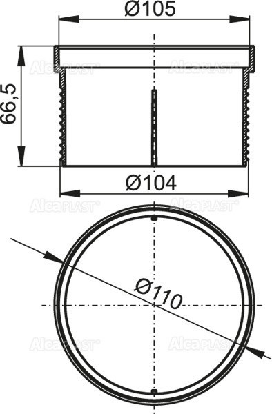 Насадка горловины трапа DN105 Alcadrain APV0800