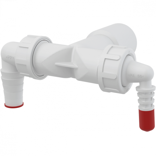 Колено с двумя штуцерами DN40/32 / 8–23 с обратными клапанами Alcadrain P156Z