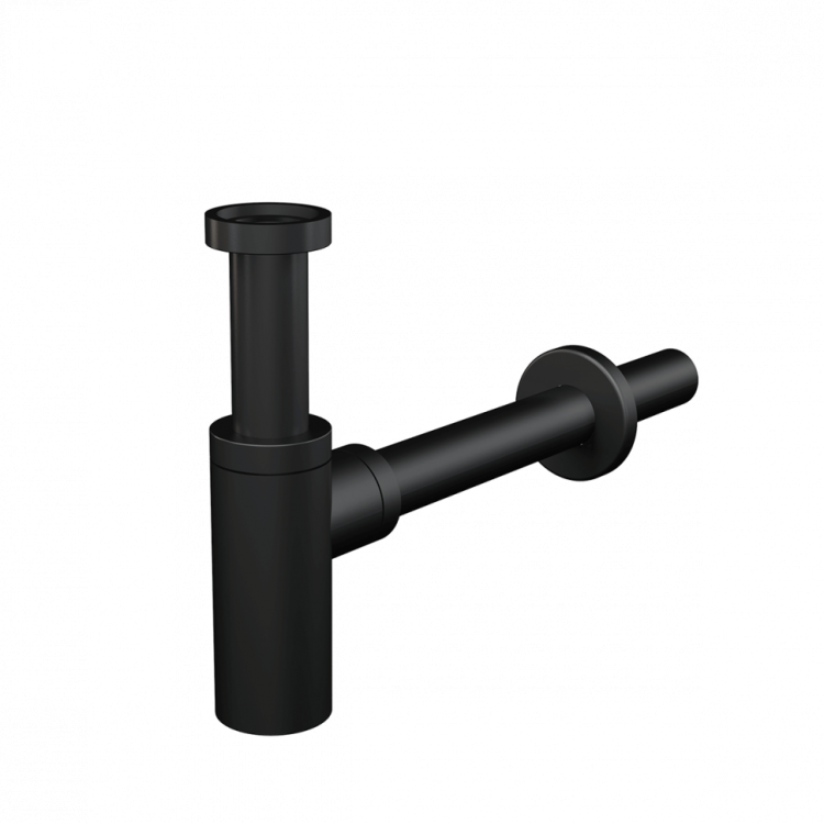 Сифон для умывальника DN32 DESIGN круглый, черный-мат Alcadrain A400BLACK