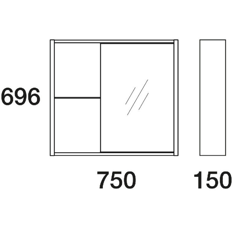 Зеркальный шкаф Edelform Unica 80 с подсветкой