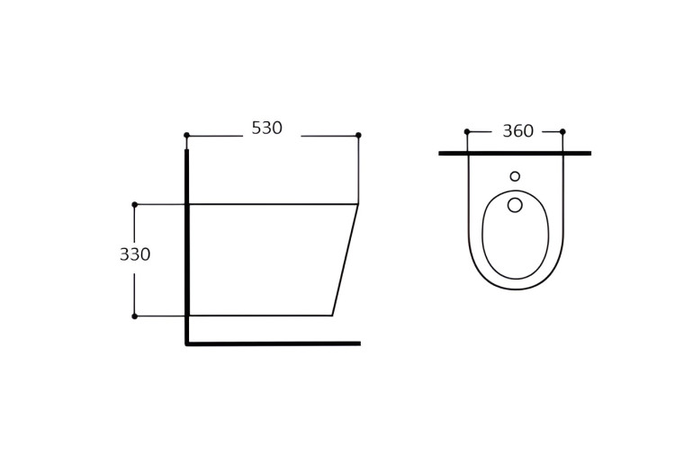 Биде подвесное Aquatek ВЕГА AQ1057-MG 530*360*330, цвет серый матовый