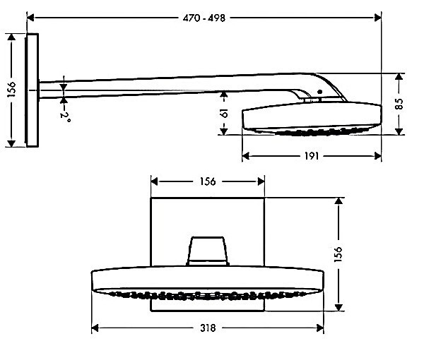 Верхний душ Hansgrohe Raindance Select Е 31 26468000
