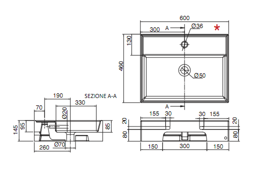Раковина Scarabeo Teorema    8031R-60
