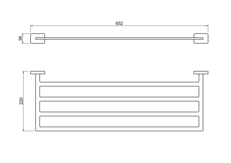 Полка для полотенец Aquatek матовый черный AQ4322MB Либра