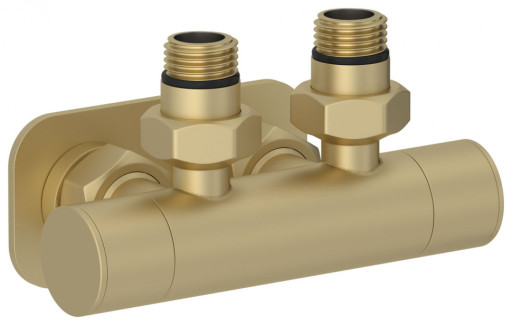 Вентиль 2х1/2&quot; Сунержа угловой скрытый-скрытый EU50 Матовая шампань