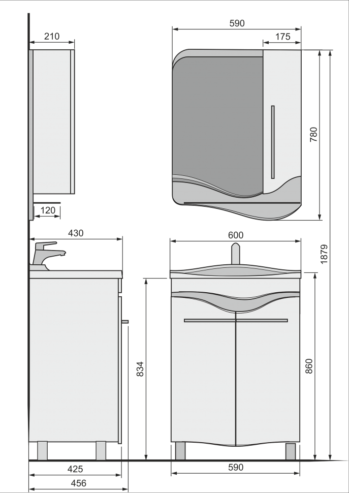 Тумба под раковину Velvex Landush 60 mLan-60