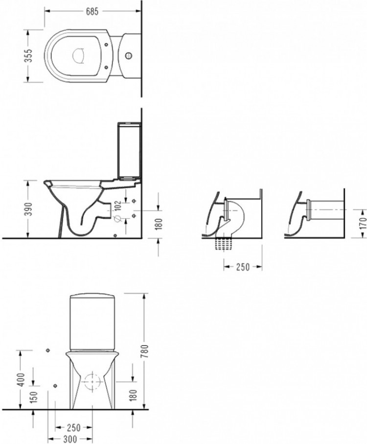 Унитаз-компакт Serel Orkide 6802BM