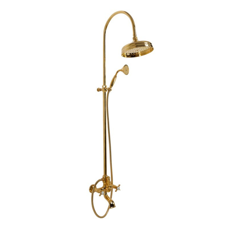 Душевая стойка со смесителем для ванны, верхним и ручным душем, 20 см Cezares LORD-CVD-01-M