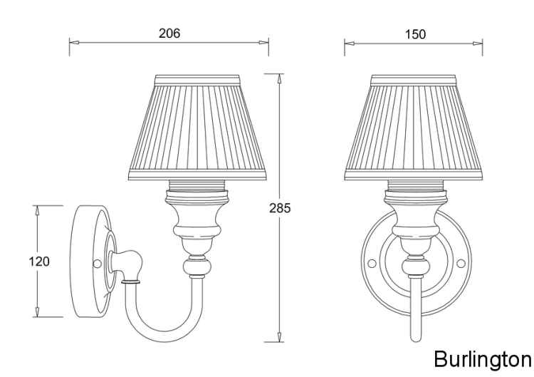 Декоративное бра с плиссированным абажуром серебристого цвета