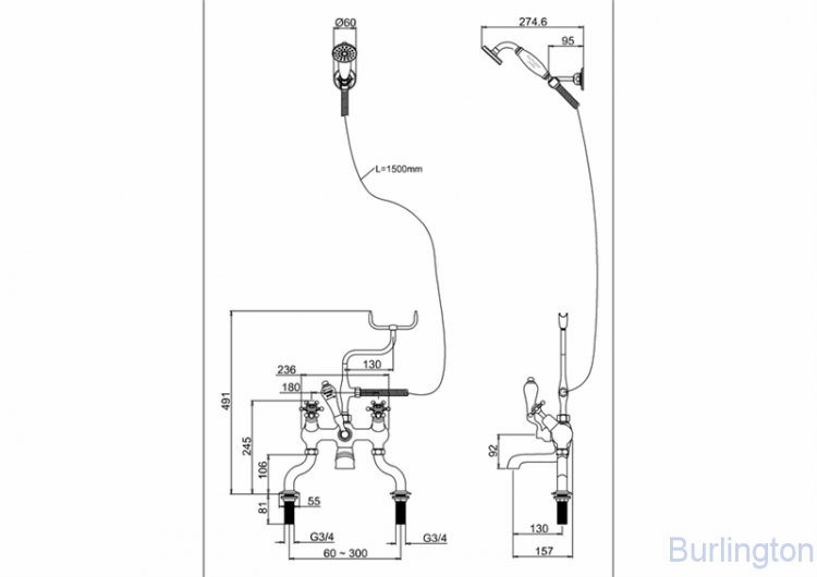 Душевая стойка со смесителем 