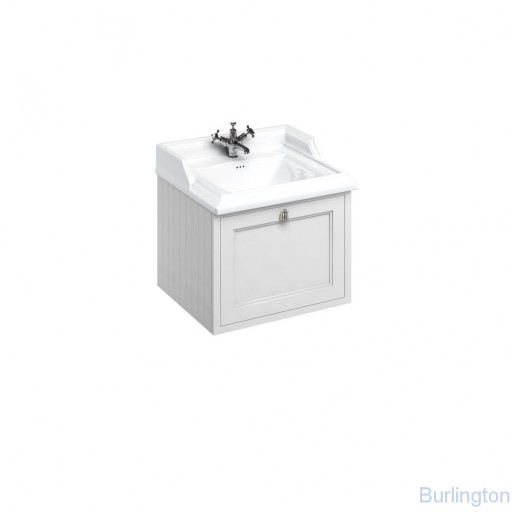 Тумба с раковиной, с выдвижным ящиком, цвет белый [FW1W + B15 1TH]