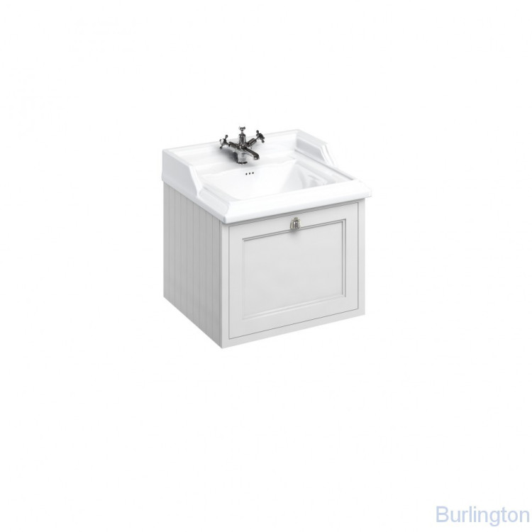 Тумба с раковиной, с выдвижным ящиком, цвет белый [FW1W + B15 1TH]