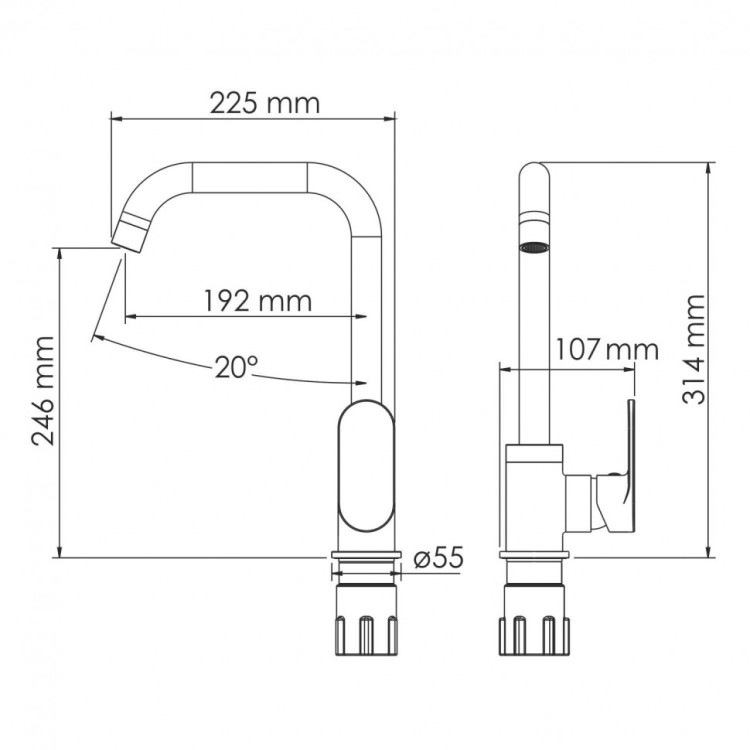 WasserKRAFT Elbe A7407 Смеситель для кухни