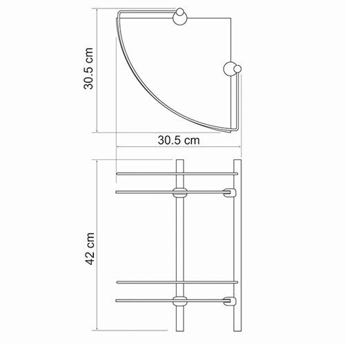 WasserKRAFT K-3122 Полка стеклянная двойная