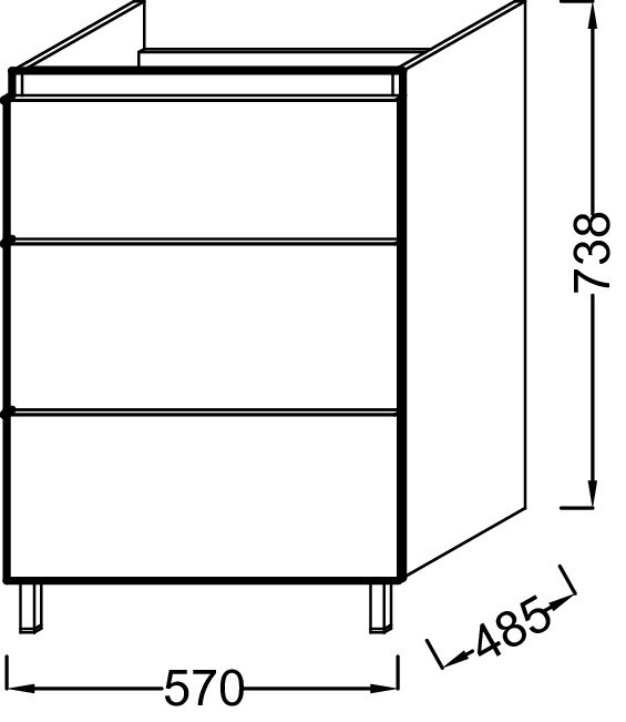 Мебель 60 см для раковины-столешницы Jacob Delafon ODEON UP EB990-E10