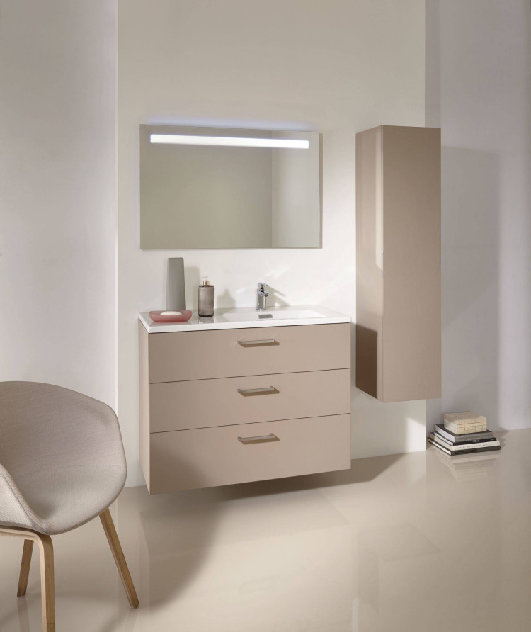 Мебель для раковины-столешницы 80 см, изогнутые ручки, белый, блестящий Jacob Delafon VOX EB2098-R2-N18