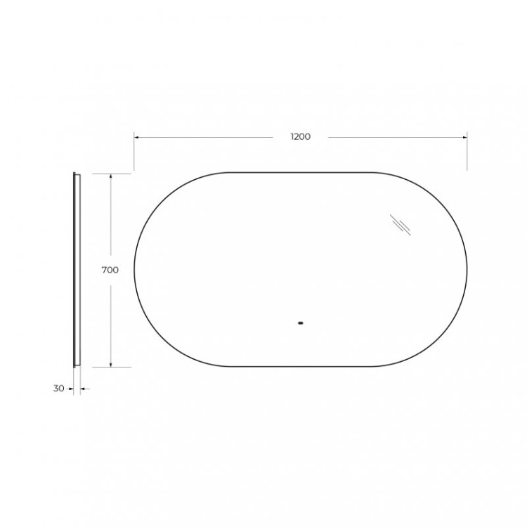Зеркало с контурной подсветкой и датчиком движения , 12V, 220-240V Cezares CZR-SPC-VAGUE-1000-700-MOV