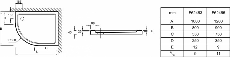 Душевой поддон 100 x 80 см Jacob Delafon FLIGHT E62463-00