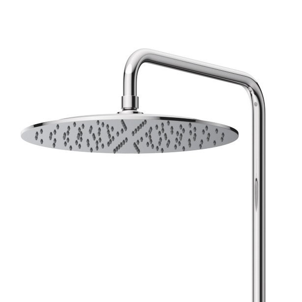 Душевая стойка телескопическая, с верхним и ручным душем с тонкой ручкой Cezares LEAF-CDA-30-L-SS