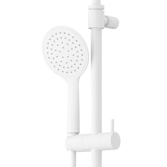 Душевая стойка телескопическая, с верхним и ручным душем с тонкой ручкой Cezares LEAF-CDA-30-L-SS