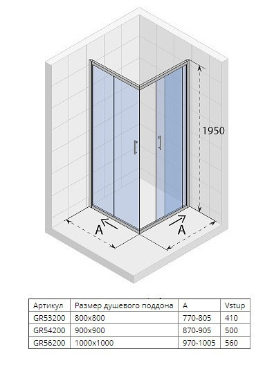 Душевой уголок Riho Hamar GR562 100x100