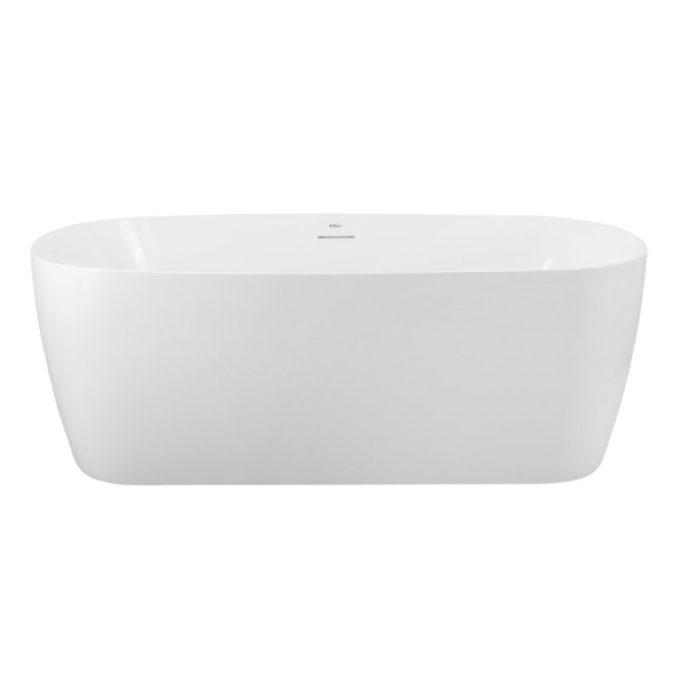 Отдельностоящая, овальная акриловая ванна в комплекте со сливом-переливом цвета хром Cezares BB415-1700-800