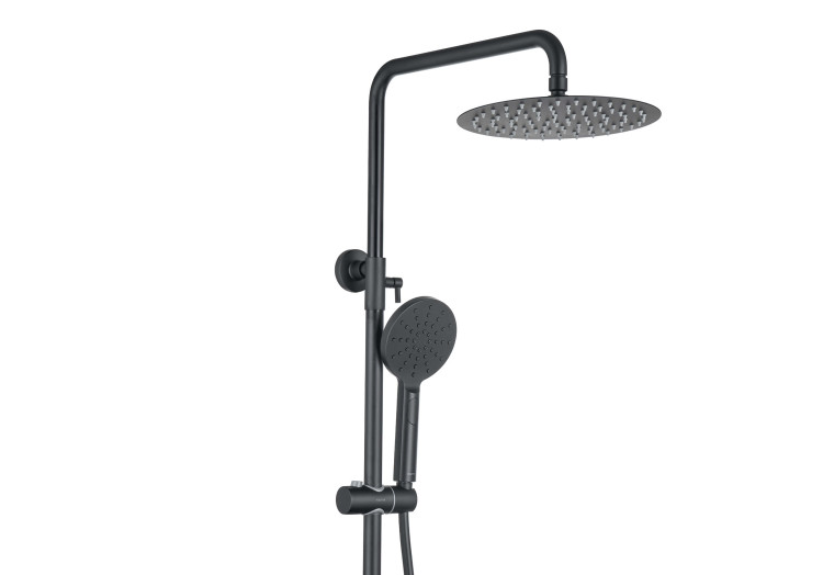 Душевая система 3jet 250мм Aquatek, матовый черный AQ2040MB