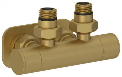 Вентиль 2х1/2&quot; Сунержа угловой скрытый-скрытый EU50 Матовое золото