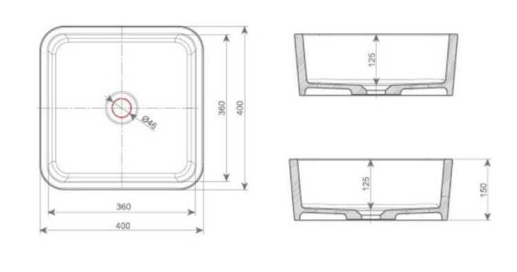 Раковина-чаша Kolpa San Ofelia On 40